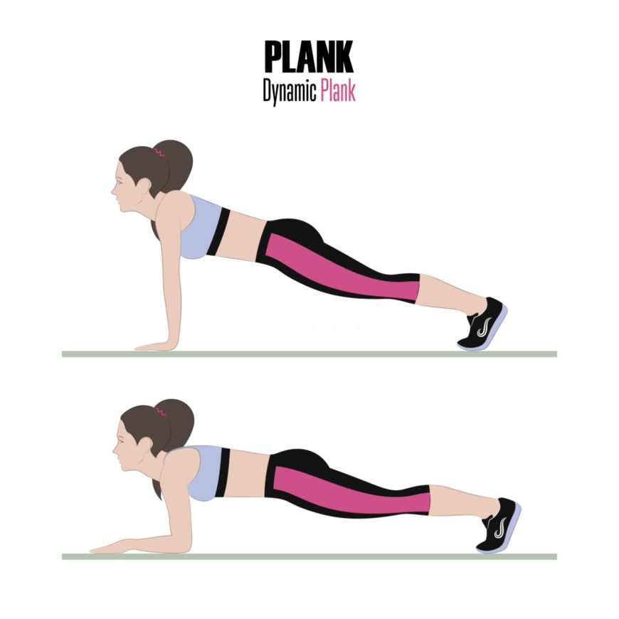 Plank tư thế chống đẩy cơ bản