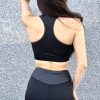 Set Đồ Tập Gym Yoga Nữ Áo Bra Cổ Vest Quần Dài Đen OPY120